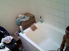 Flexible asian masturbates